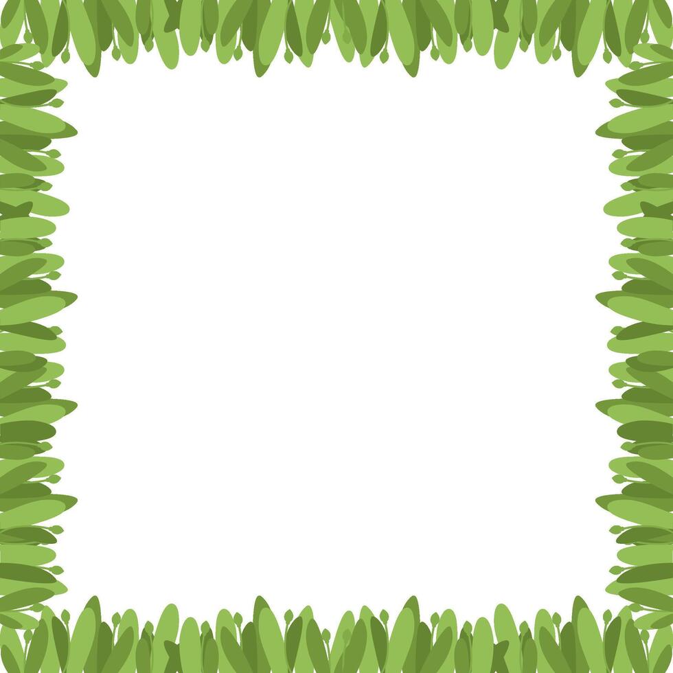 Border frame template with leaf elements decoration. Rectangle easter template vector