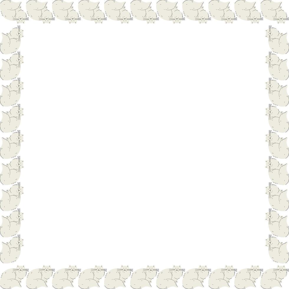 Kitty frame. Cute childish cartoon cat empty frame box vector