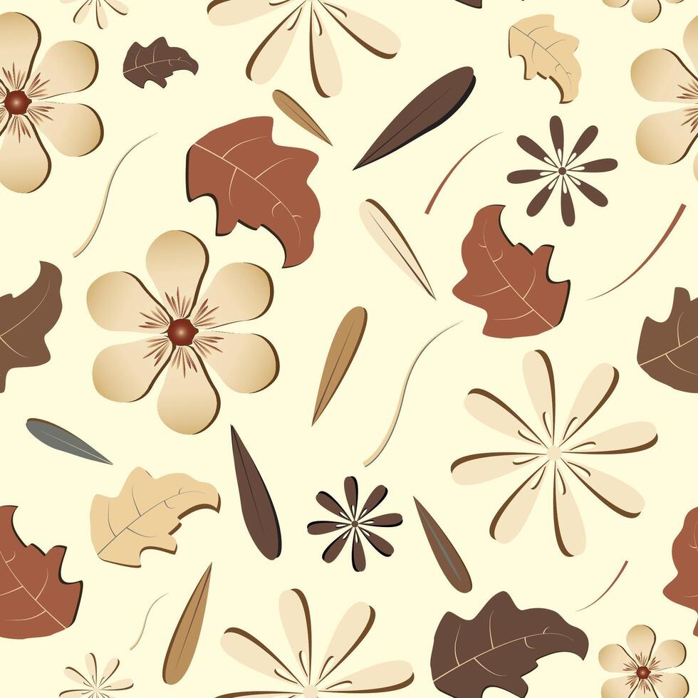 Flower pattern earth color tone vector