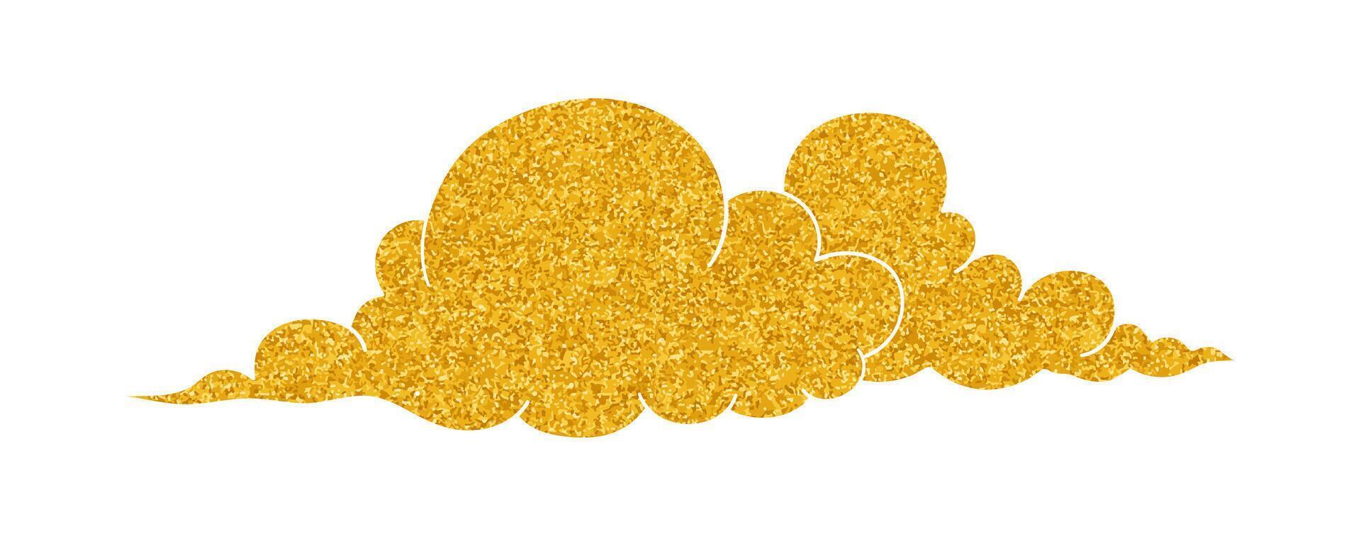 cloud illustration in gold colored style illustration vector