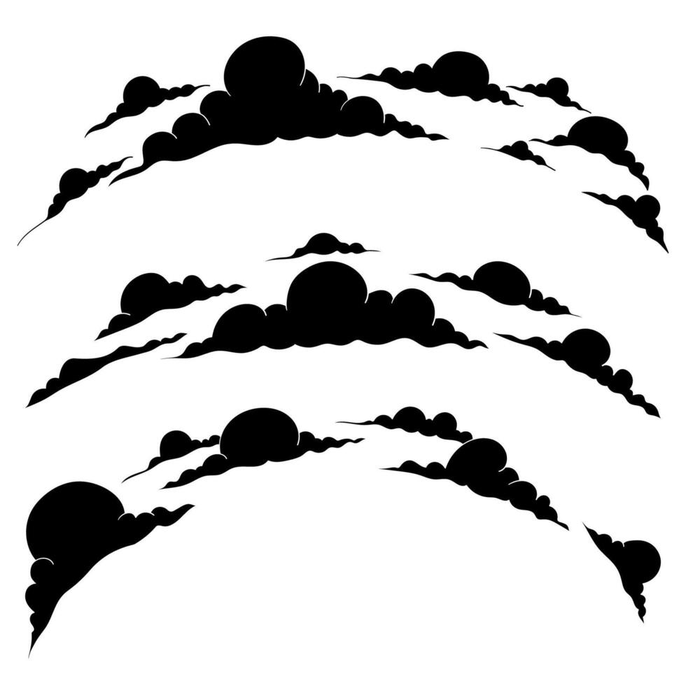hand drawn cloud doodles vector