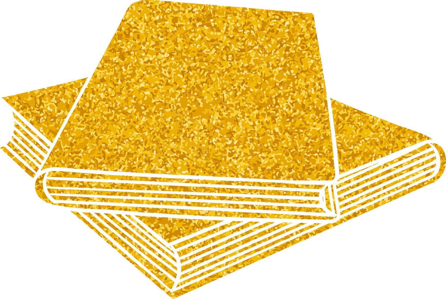 Golden sparkly books stacked on a surface vector