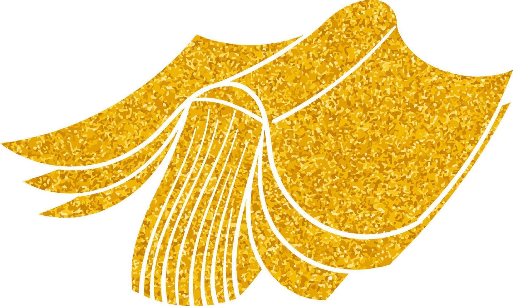 Bright golden book draped elegantly on a surface vector