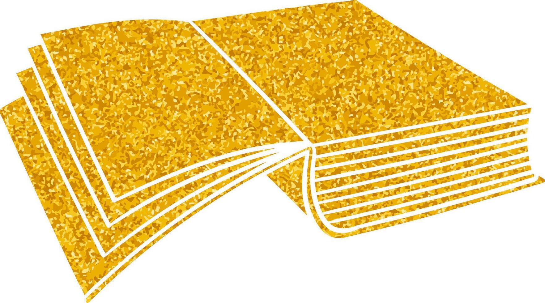 Creative gold sparkly book illustration with a vibrant design vector