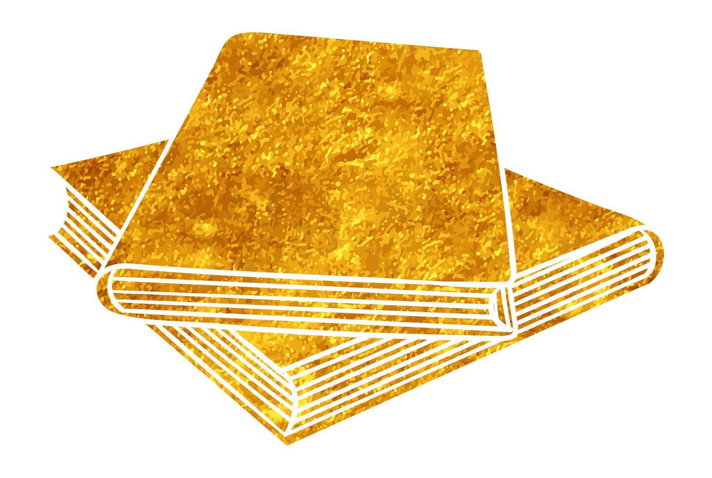 Golden books stacked on a table in a bright setting vector