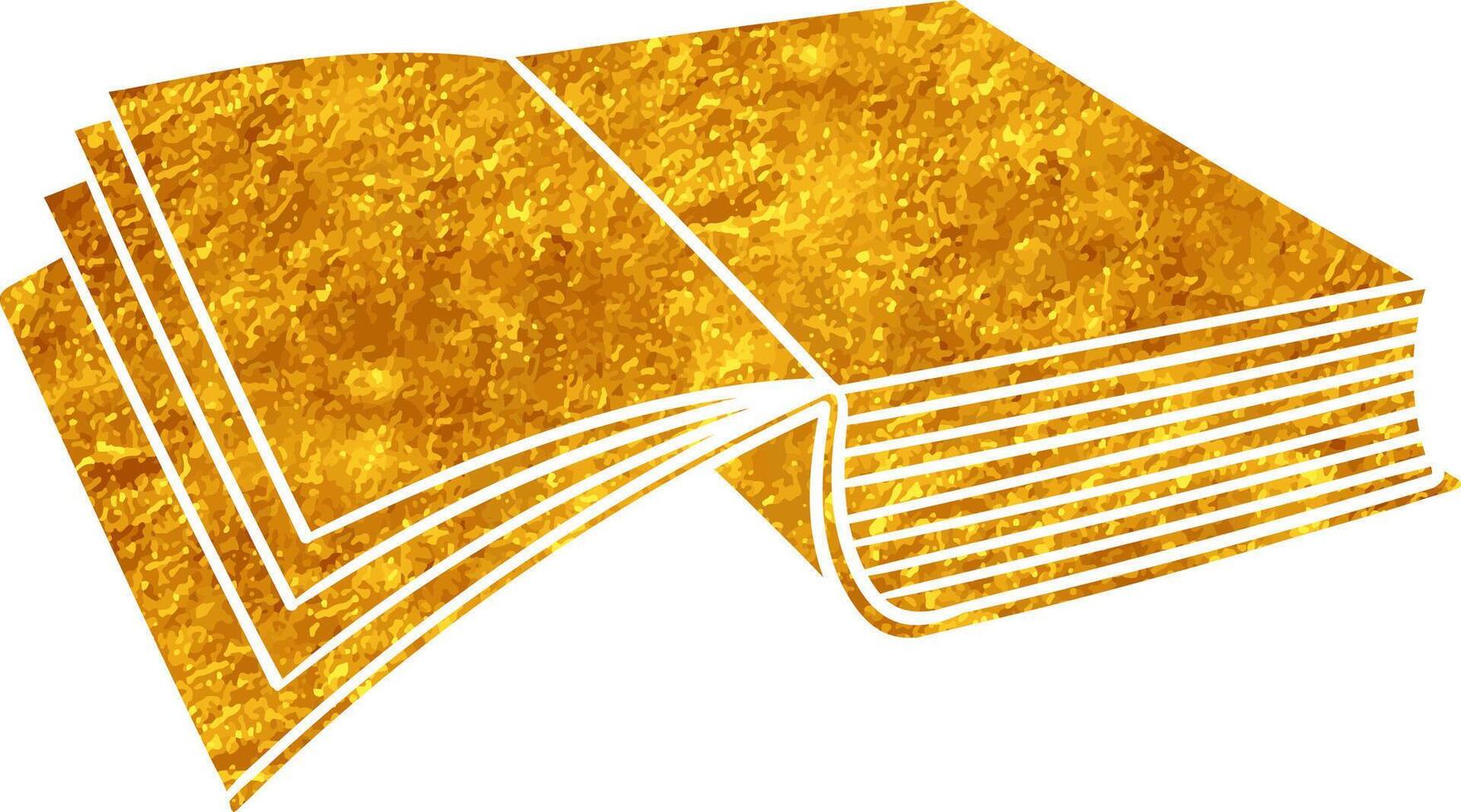 Golden book with intricate cover design displayed on a table vector