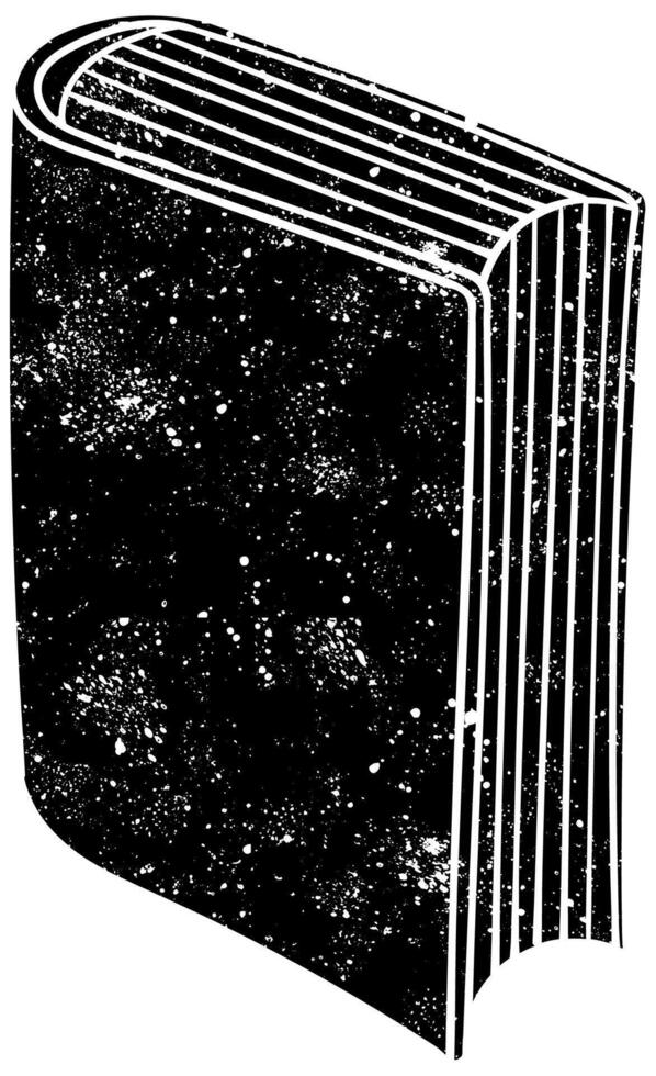 Old book with a textured cover on a dark background vector