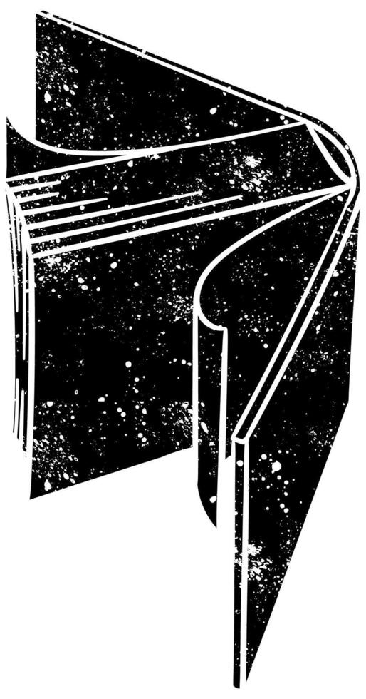book with cosmic elements in black and white vector