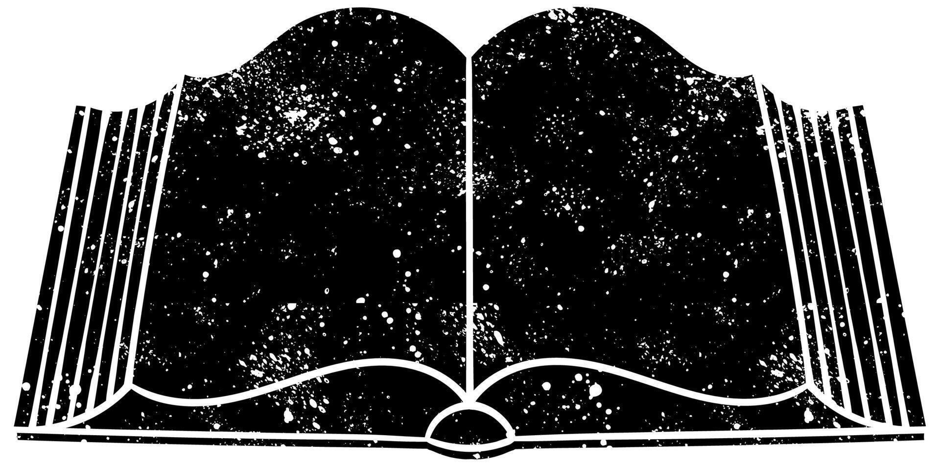 Opened book illustration with abstract design and textures vector