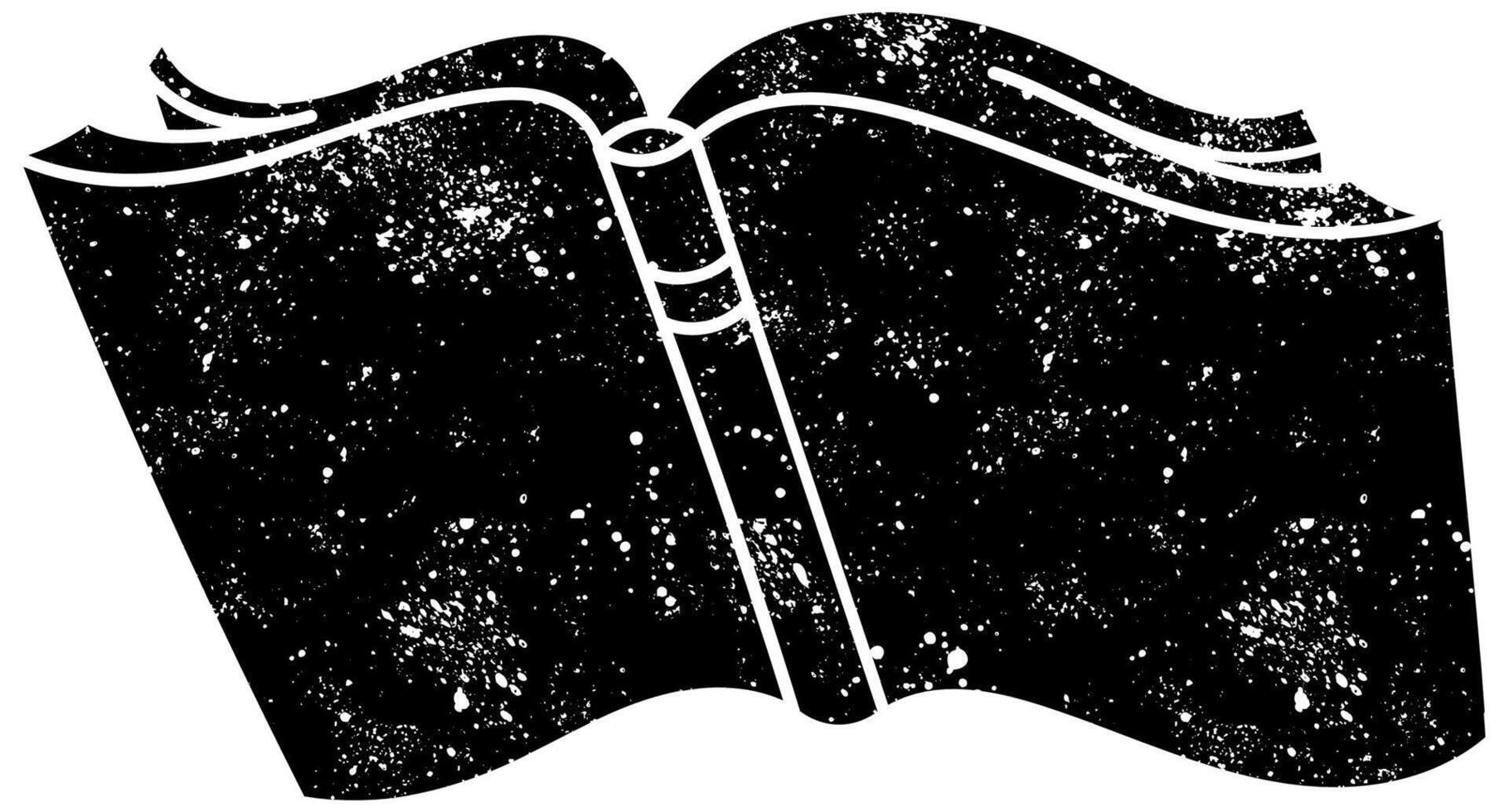 Open book with abstract artistic design and cosmic elements vector