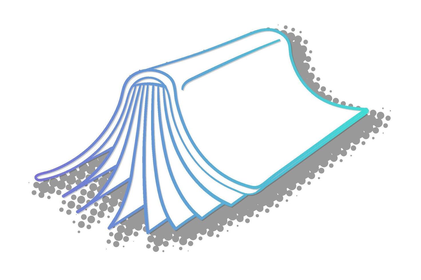 Open book with colorful pages lying on a surface vector