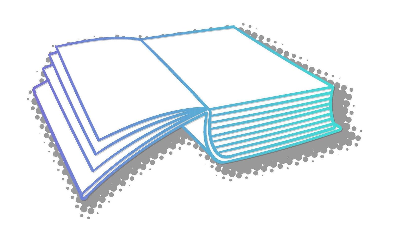 Open book with colorful pages on a light background vector