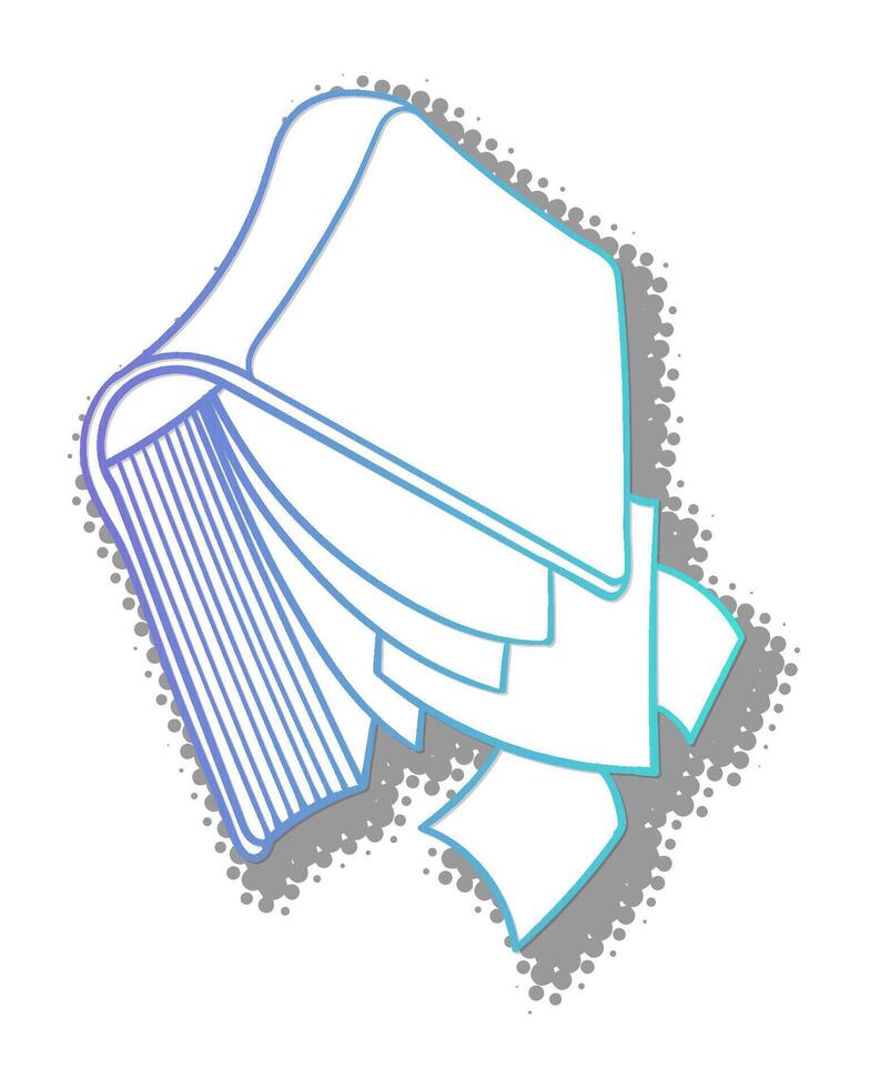 Book with flowing pages and a graceful ribbon design vector