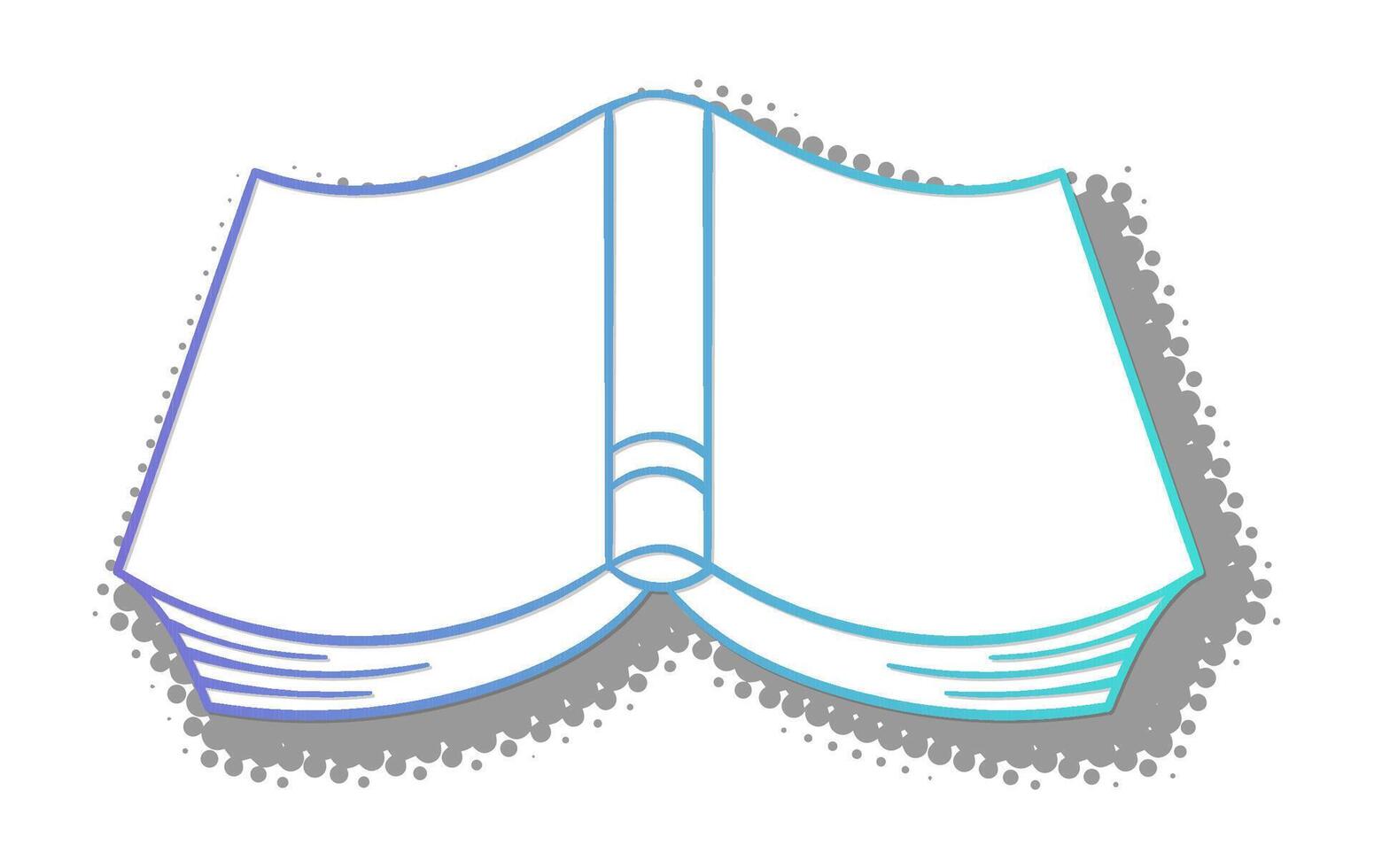 Open book revealing empty pages against a simple background vector
