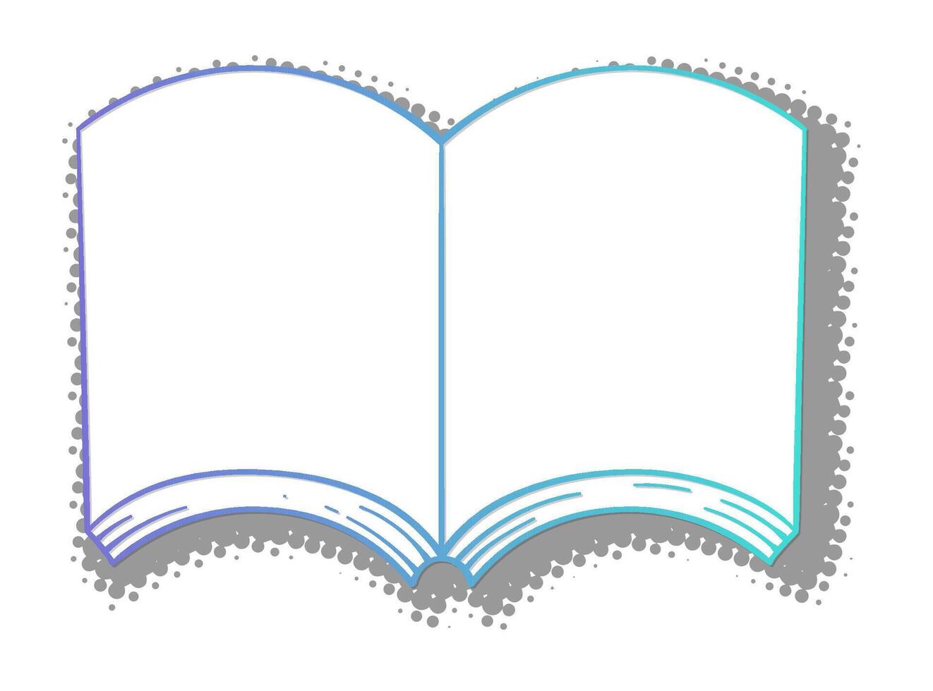 Open book illustration with decorative borders and empty pages vector
