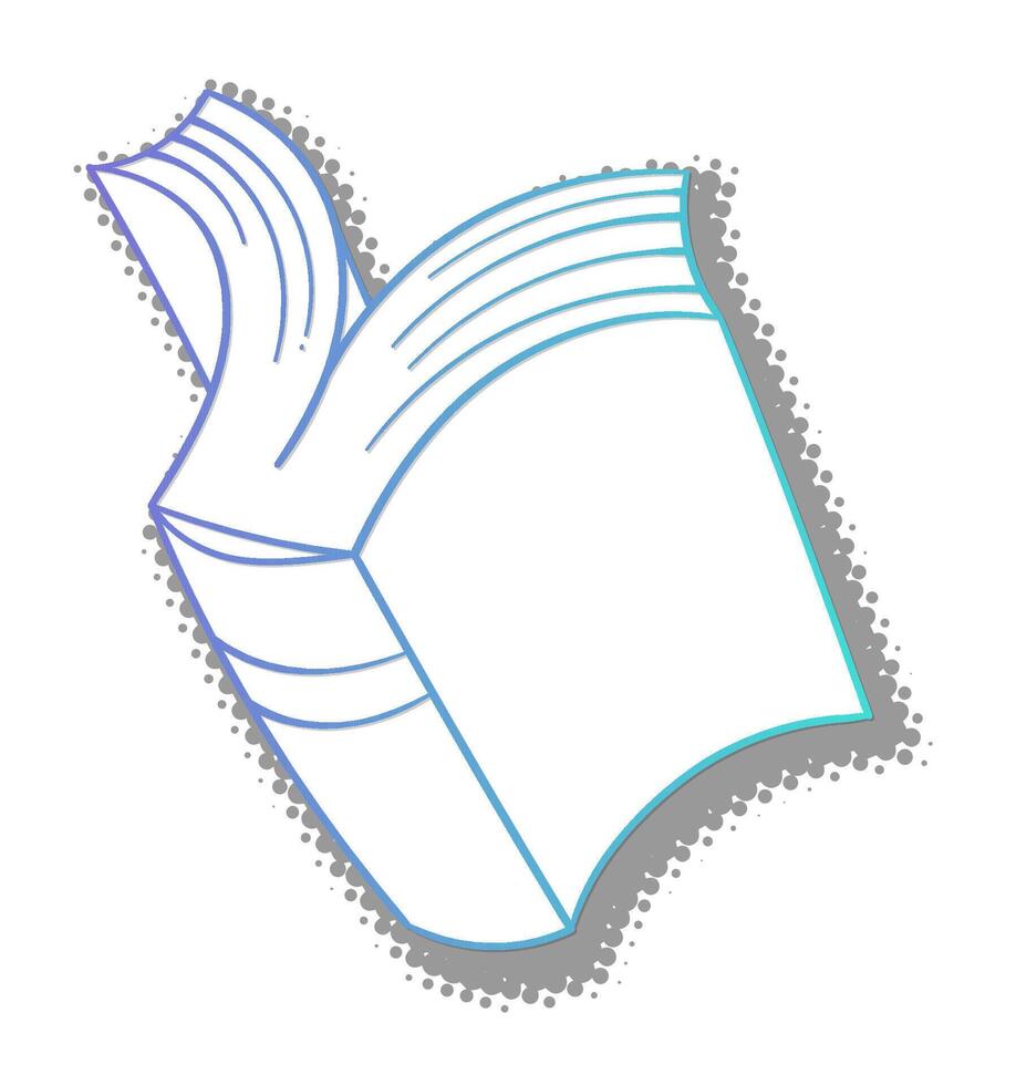 Illustration of an open book with flowing pages vector