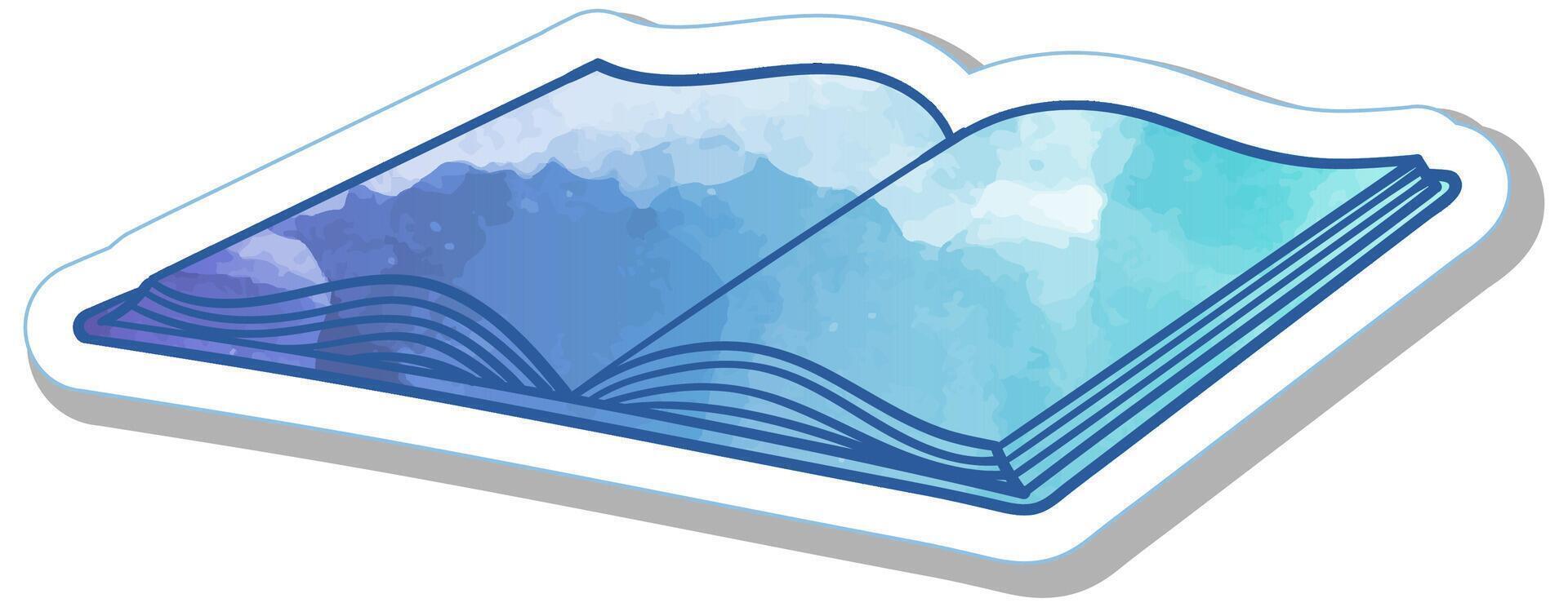 Open book with watercolor design on a clean background vector