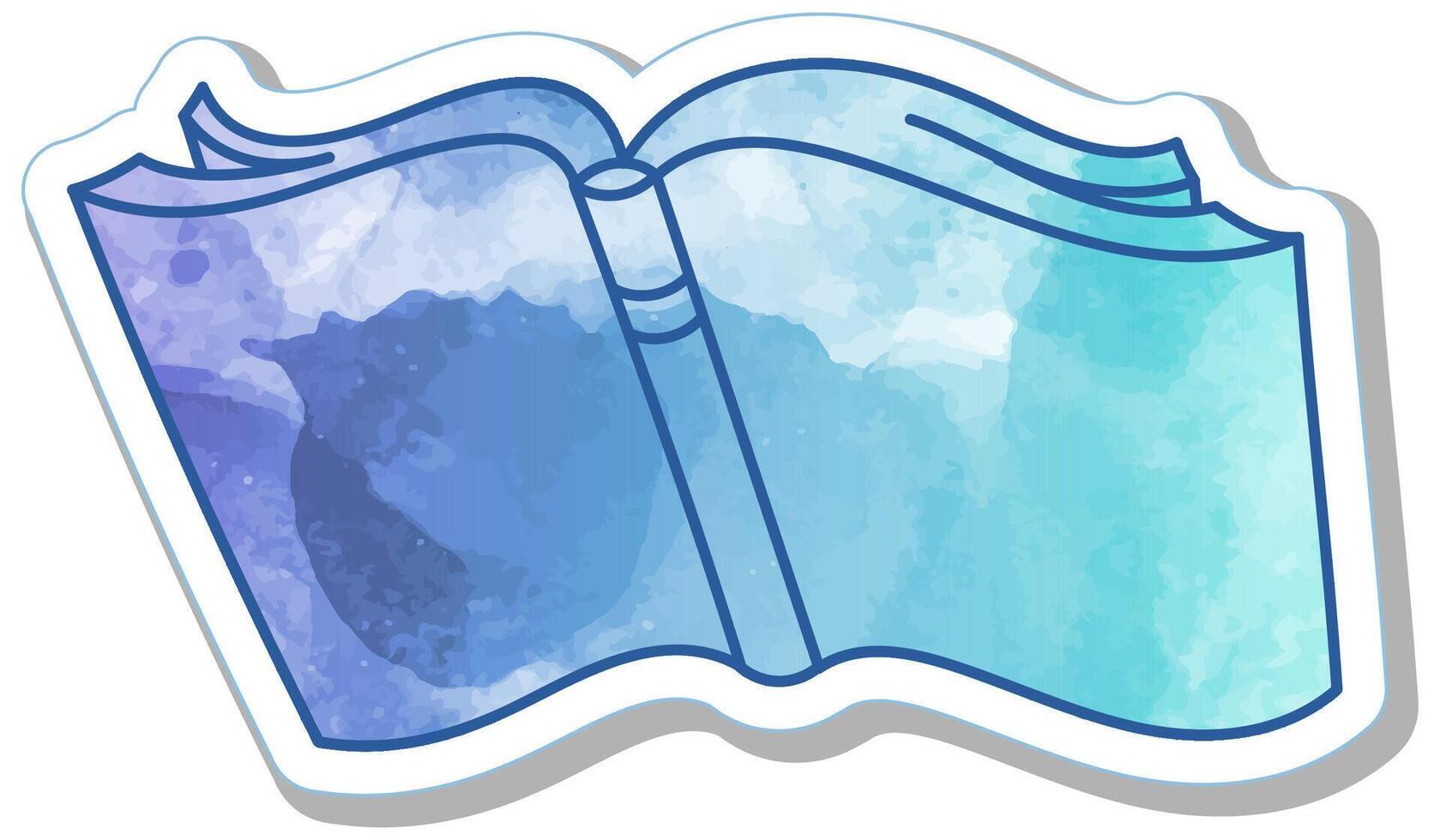 Colorful artistic representation of an open book vector