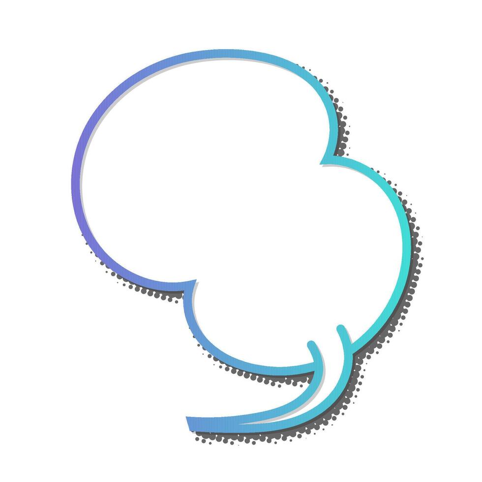 Blue and white fluffy speech bubble symbol against a white background vector