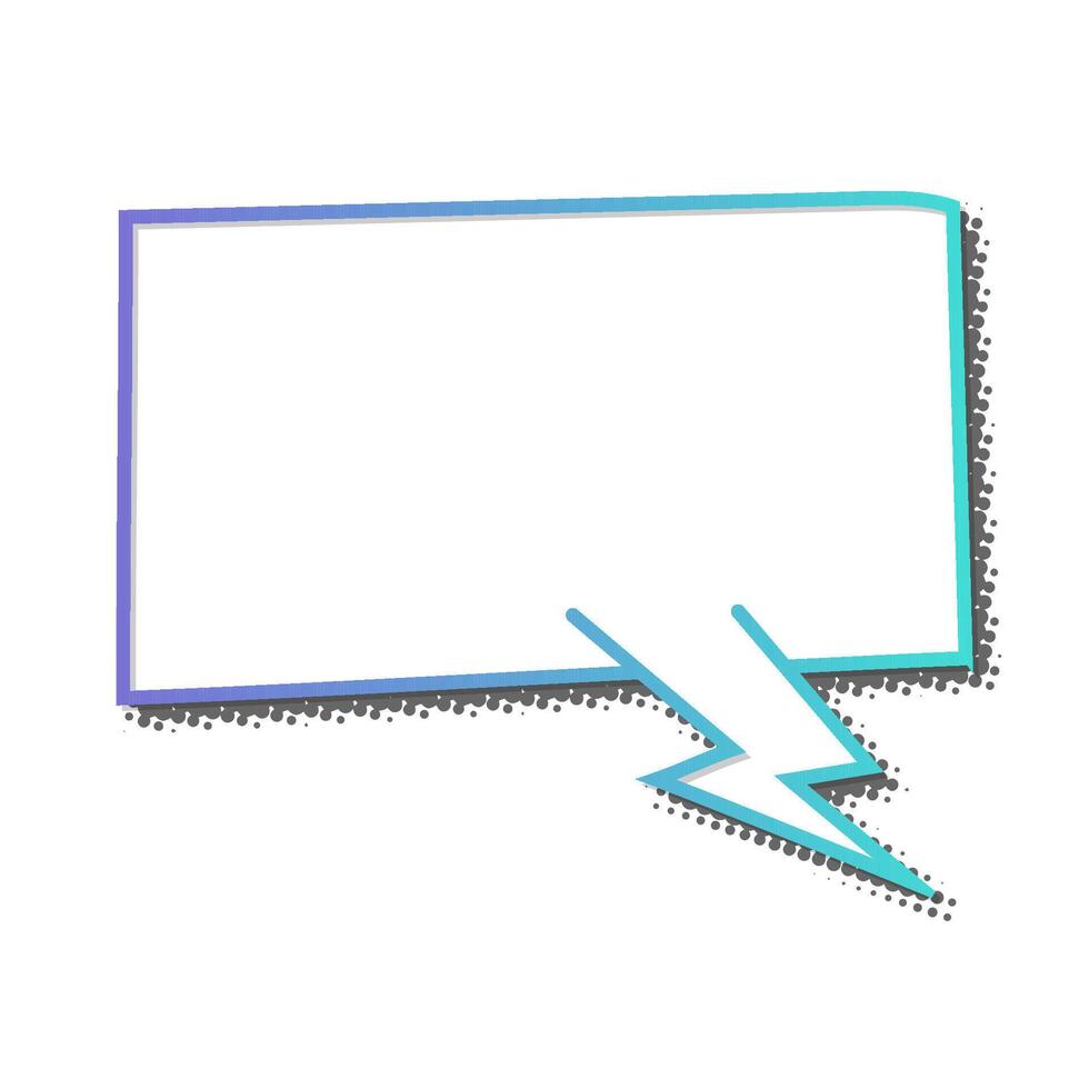 Empty speech bubble featuring a lightning bolt graphic vector