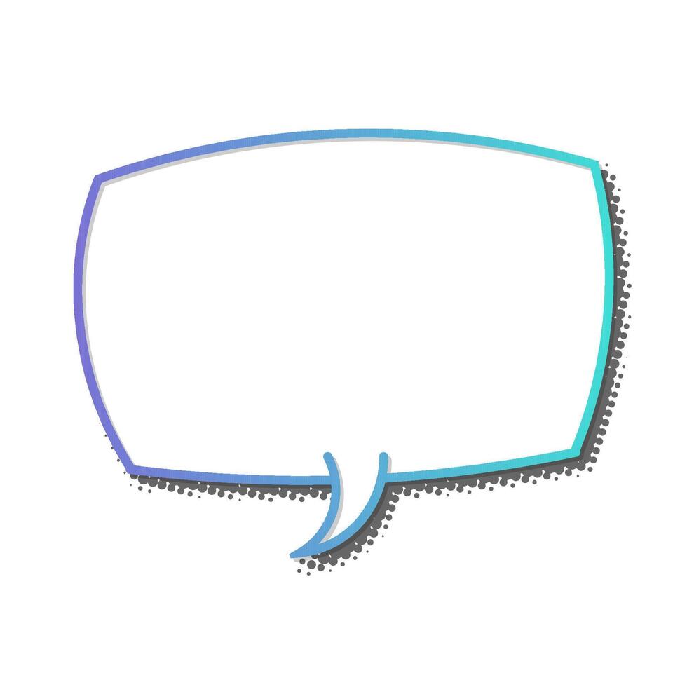 Colorful speech bubble graphic on white background vector
