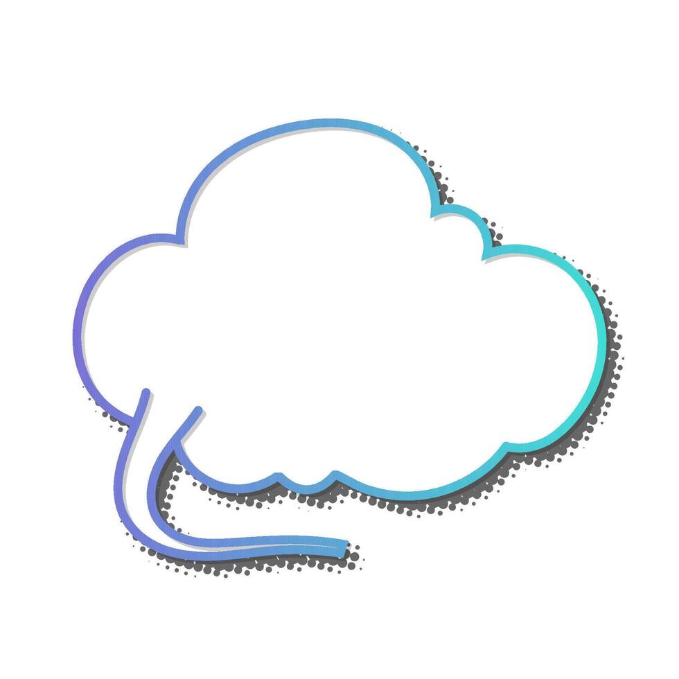 speech bubble design in blue and purple outline on white background vector