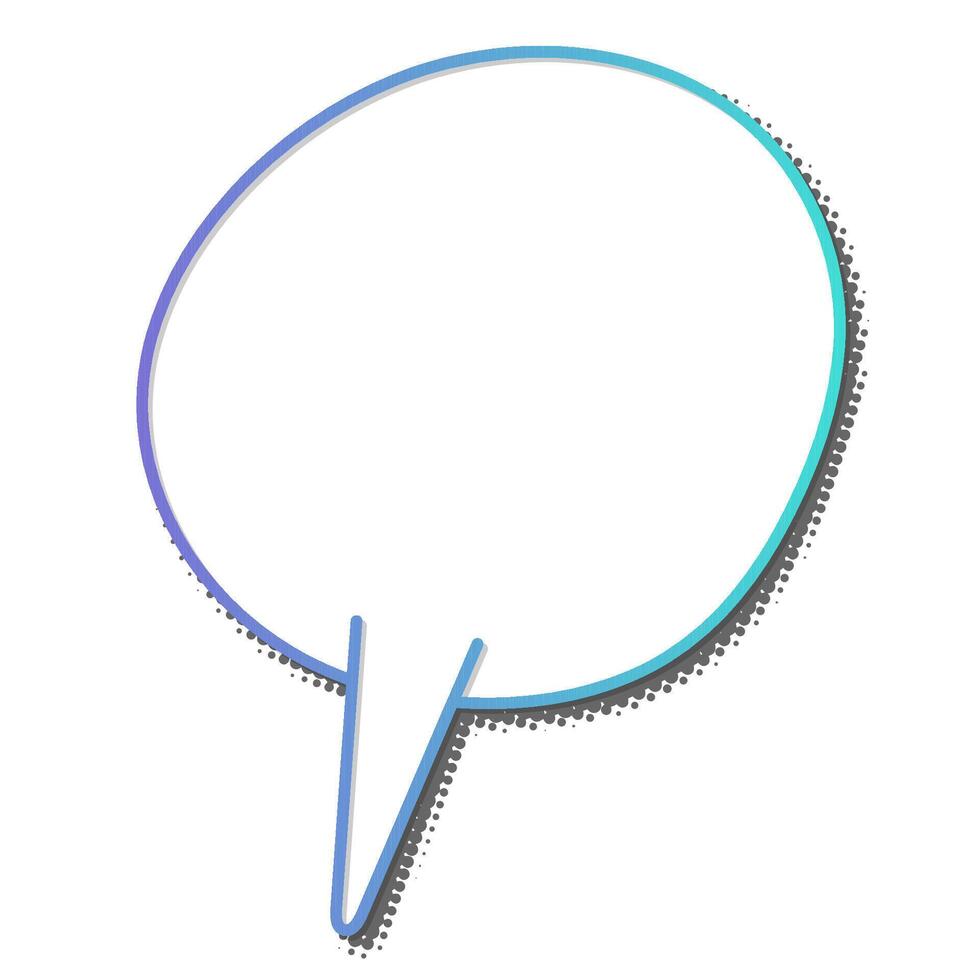 Creative speech bubble design with gradient outline vector