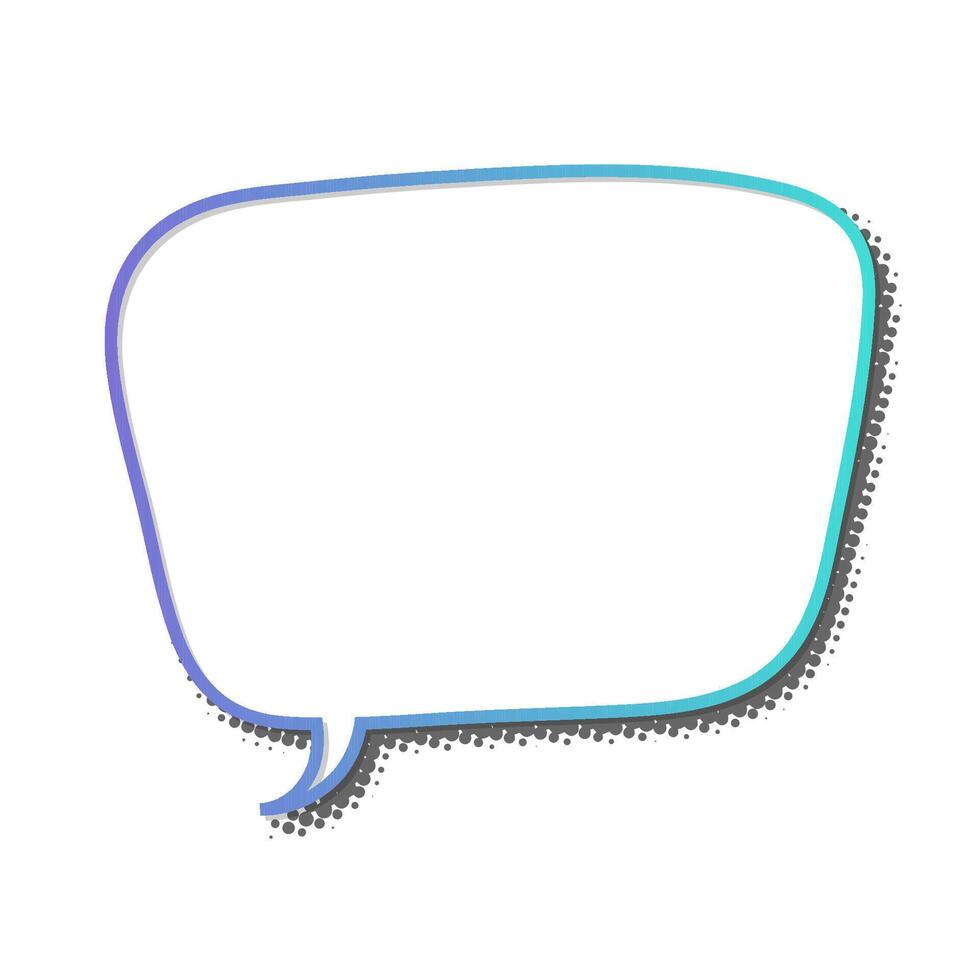 Colorful speech bubble design with a playful outline vector