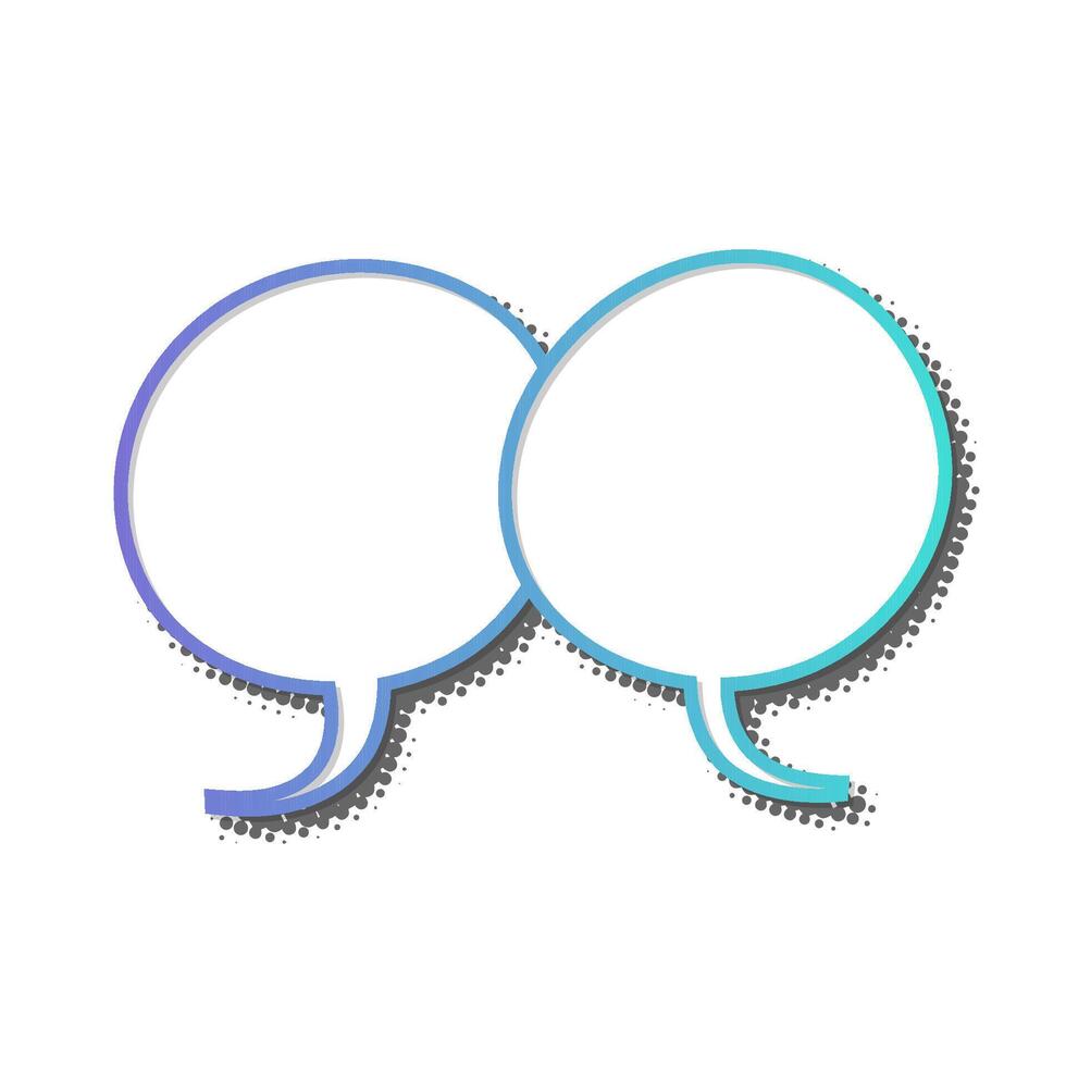 Two speech bubbles symbolize conversation in a creative design vector
