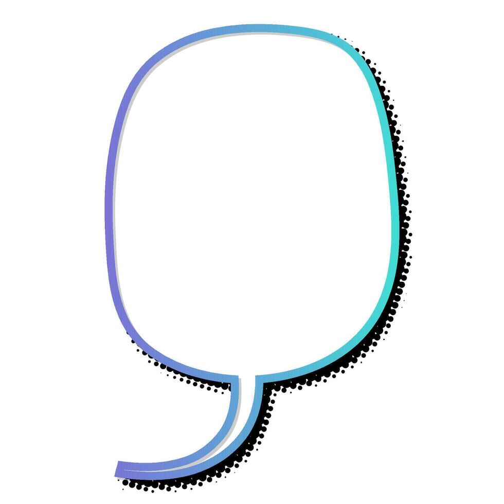 Blank speech bubble outline on colorful background for design use vector