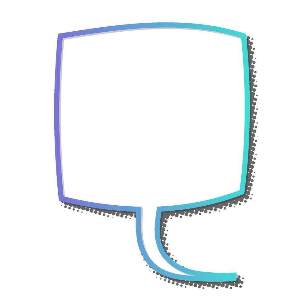 Outline of a speech bubble with colorful accents and shadow details vector