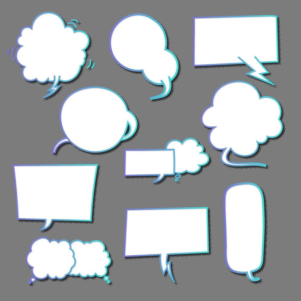 Colorful speech bubbles and dialogue boxes for creative design vector