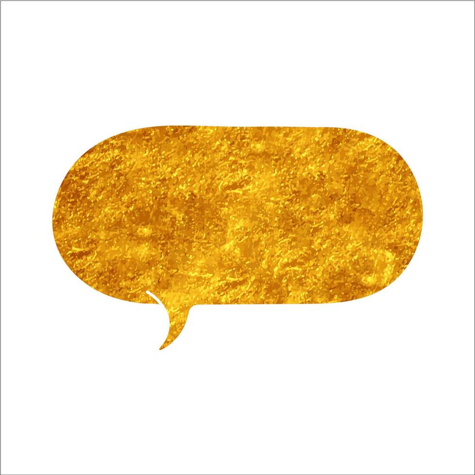 Golden speech bubble design for creative projects vector