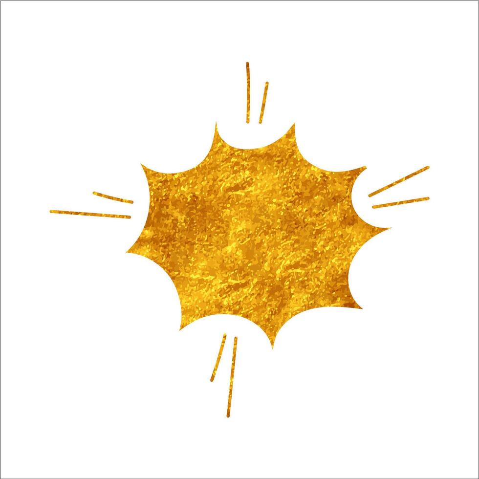Gold speech bubble with pointed rays on a white background vector