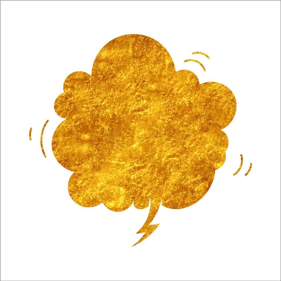 Colorful speech bubble with glittery texture in yellow shades vector