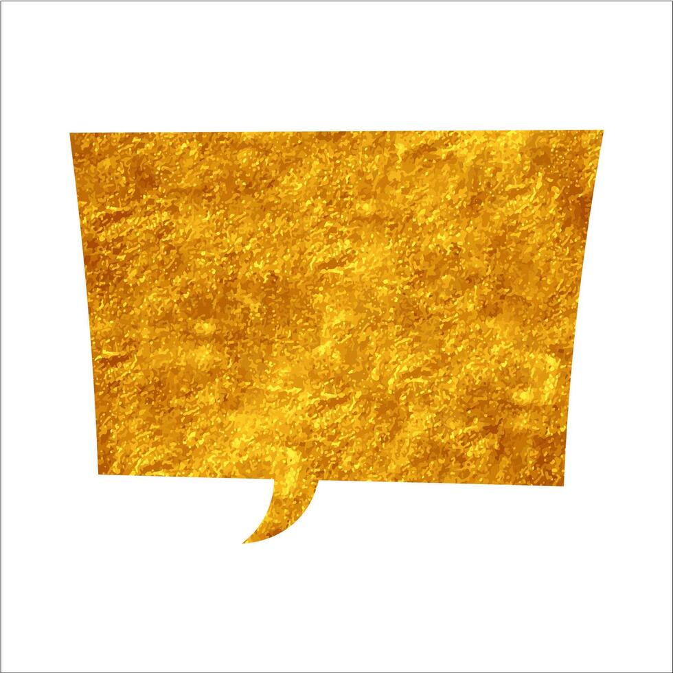 Creative golden speech bubble graphic design for communication vector