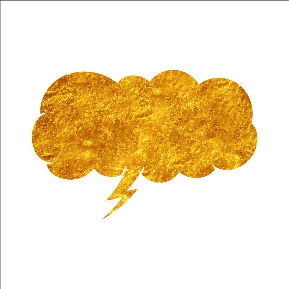 Vibrant golden speech bubble with lightning displayed on a white background vector