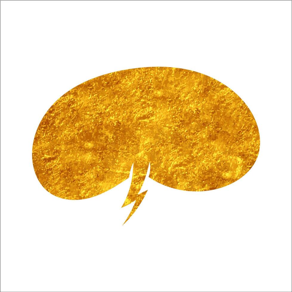 speech bubble featuring a golden speech bubble with a lightning bolt vector