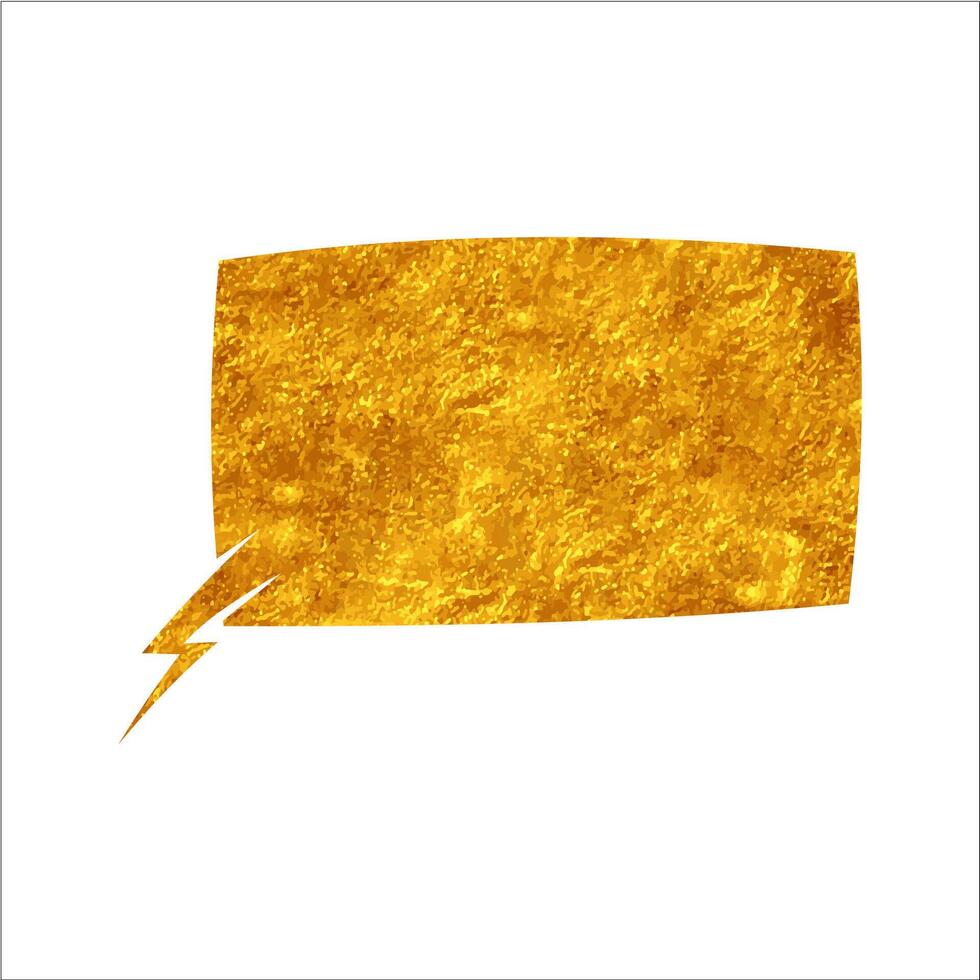 Bright golden speech bubble with lightning bolt design vector