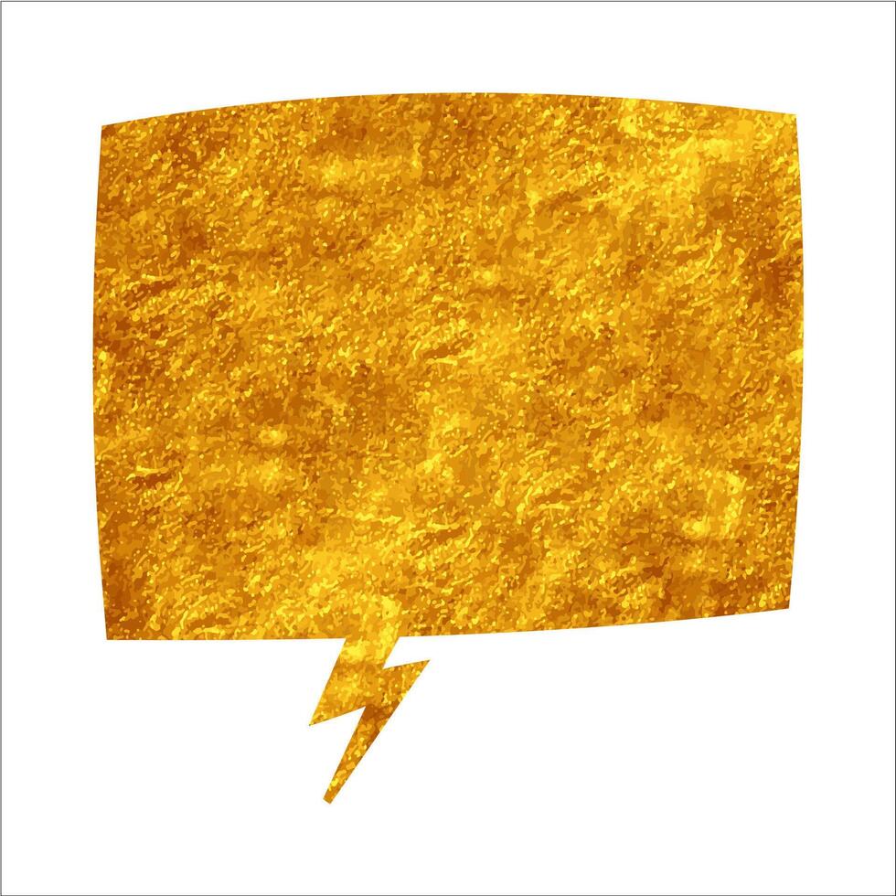 Bright speech bubble texture with lightning shape on a gold background vector