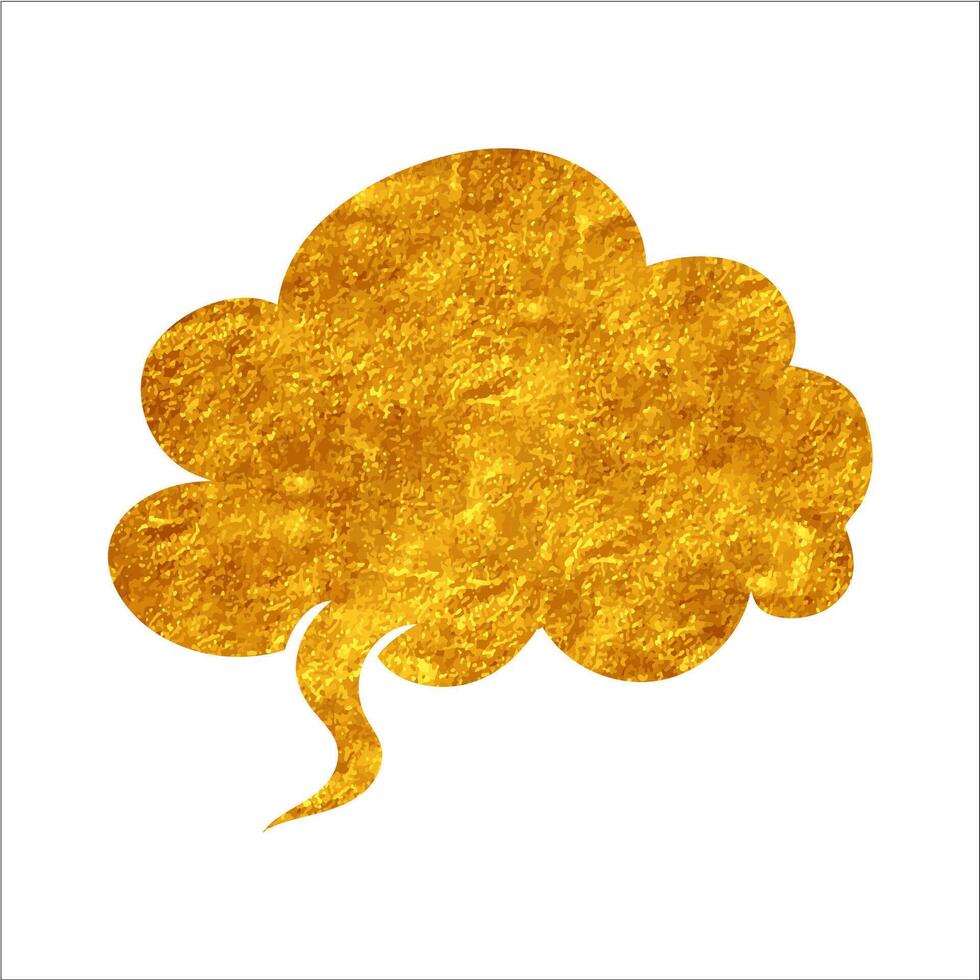Creative golden speech bubble on white background in artistic design vector