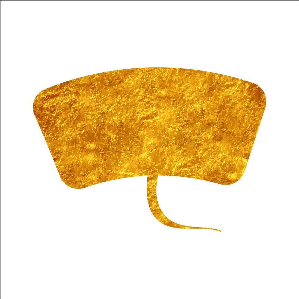 Colorful speech bubble with a bold golden finish vector