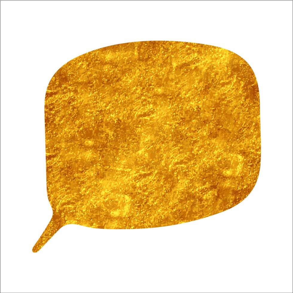 Golden effect speech bubble design on a white background vector
