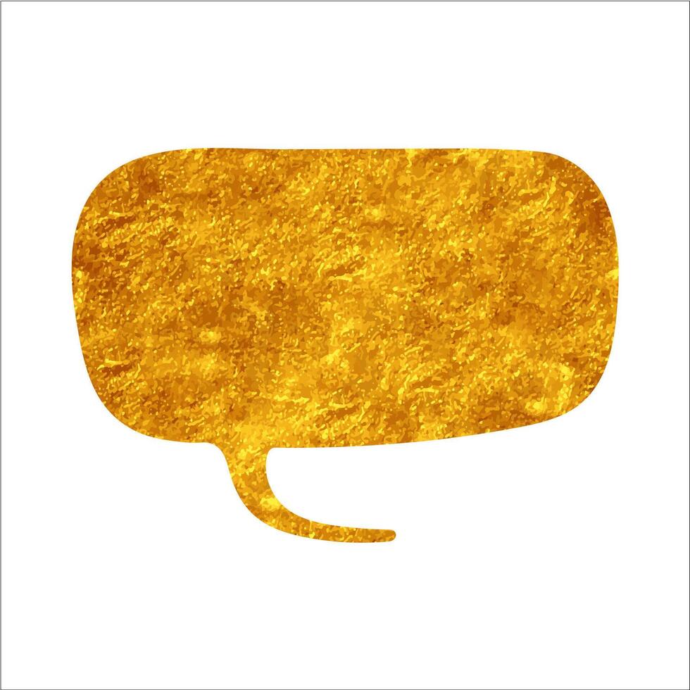 Vibrant speech bubble with textured golden background design vector