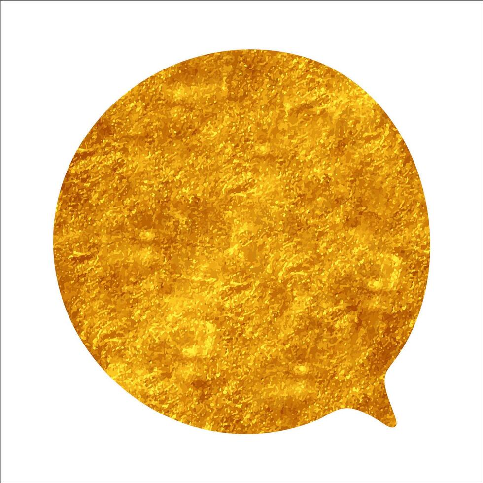 Golden speech bubble design for communication and expression vector