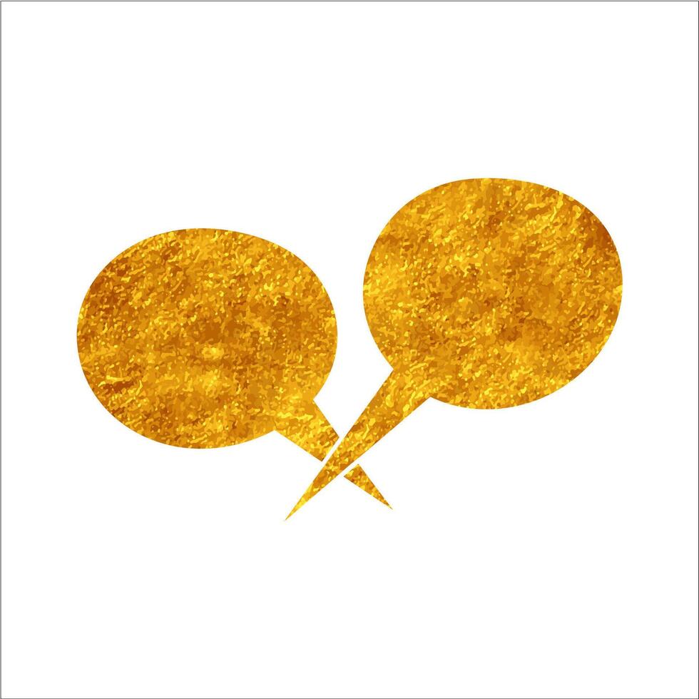 Golden speech bubbles symbolizing communication and dialogue vector