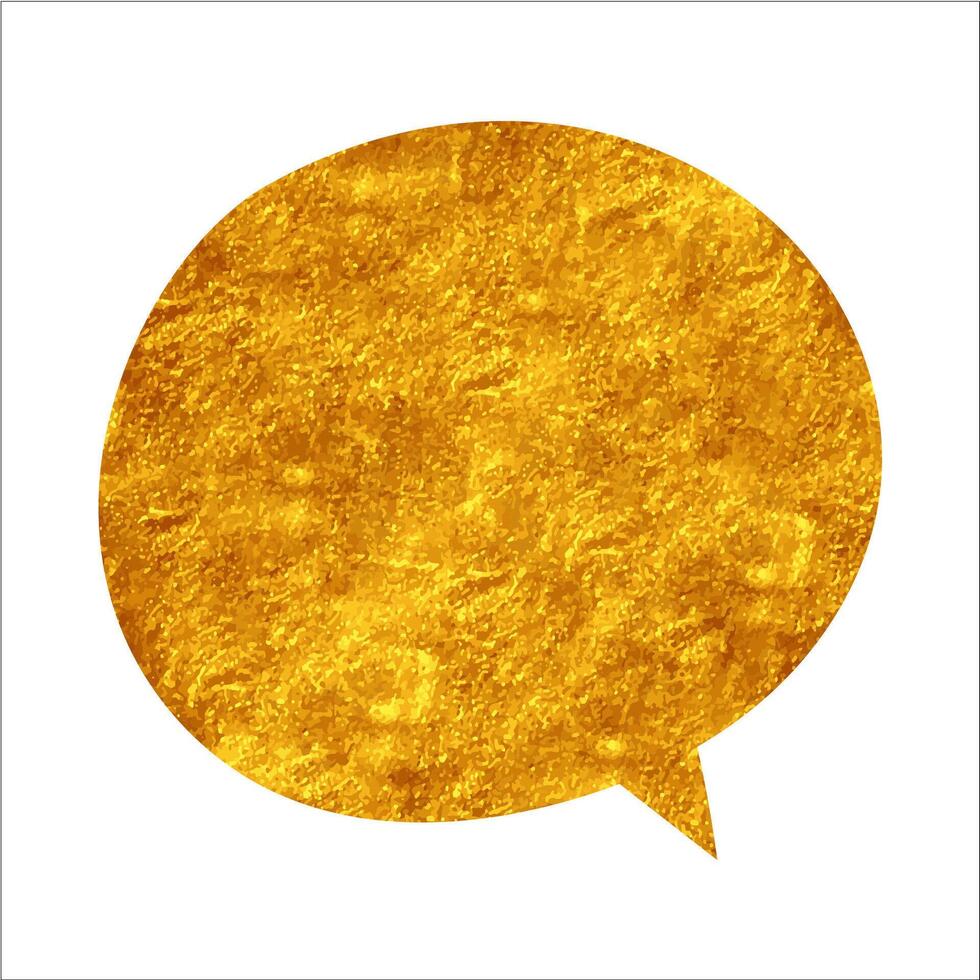 Golden speech bubble with white background for design projects vector