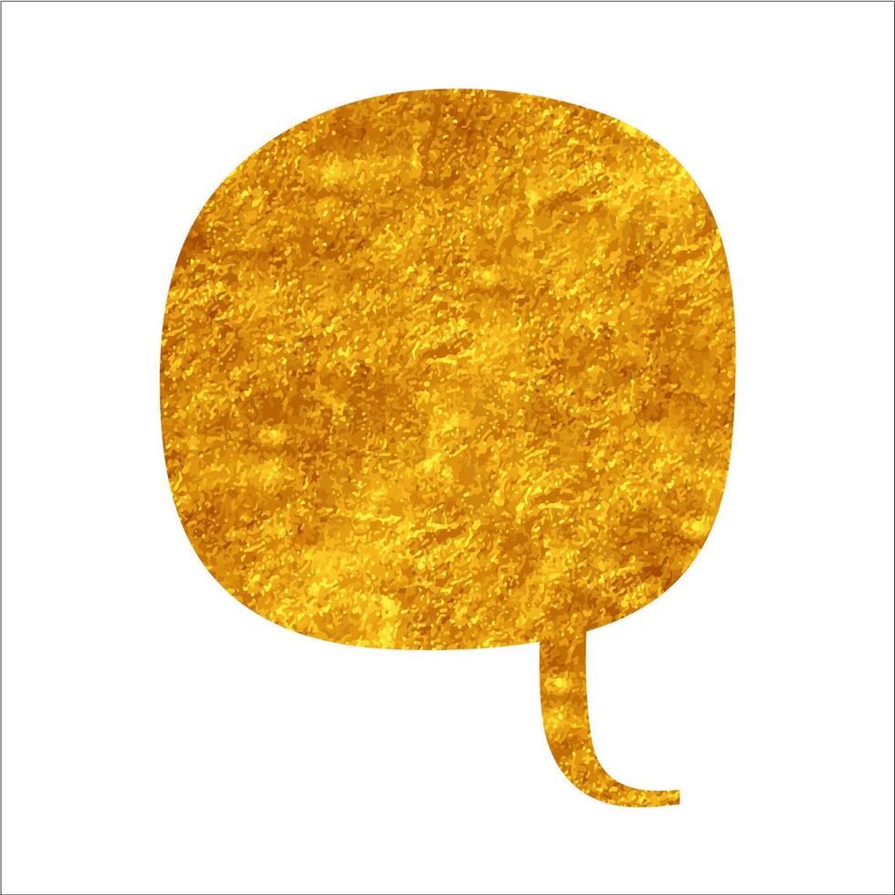 Artistic golden speech bubble with white background vector