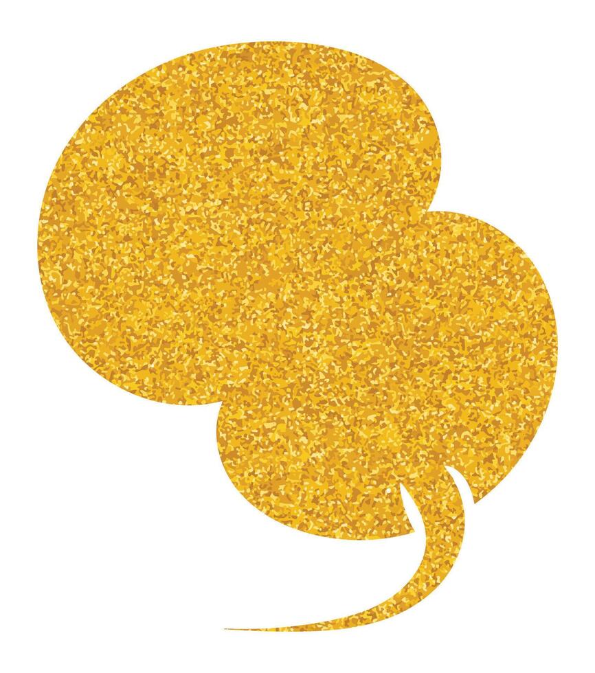 Bright glittered golden speech bubble vector