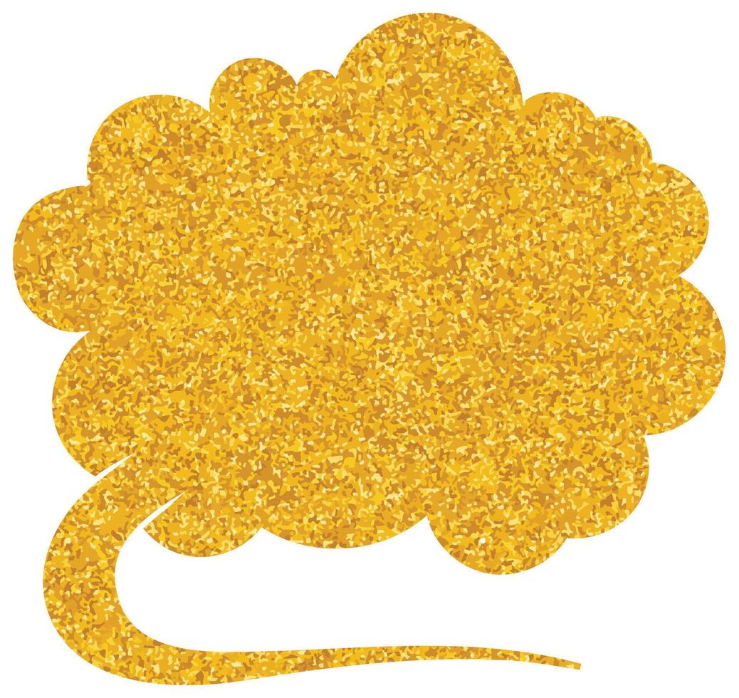 Bright golden speech bubble illustration with sparkly texture vector